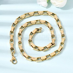 Unisex 304 Stainless Steel Box Chain Necklaces&nbsp;NJEW-K305-14G