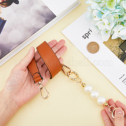 Imitation Leather Bag Straps & Plastic Imitation Pearl Beaded Extender&nbsp;FIND-WH0126-373C