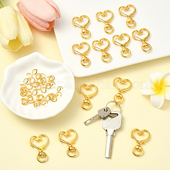40Pcs Heart Zinc Alloy Swivel Lobster Clasps&nbsp;FIND-SP0001-20P