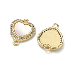 Brass Micro Pave Cubic Zirconia Connector Charms&nbsp;KK-H256-13G