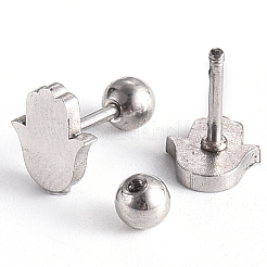 Tarnish Resistant 201 Stainless Steel Barbell Cartilage Earrings&nbsp;EJEW-R147-17