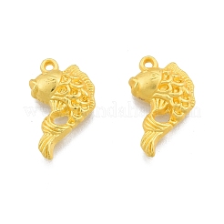 合金ペンダント  金魚チャーム  マットゴールドカラー  19.5x11.5x3.5mm  穴：1.2mm&nbsp;FIND-A017-24MG