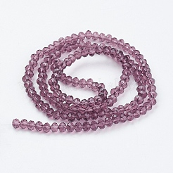透明ガラスビーズ連売り  多面カット  ロンデル  ミックスカラー  4x3mm  穴：1mm  約105~110個/連  38~39cm&nbsp;GLAA-R029-4mm-M