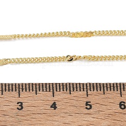 女性用真鍮製ツイストチェーンネックレス  長持ちメッキ  ゴールドカラー  15.94インチ（40.5cm）&nbsp;KK-CBA2293-06G