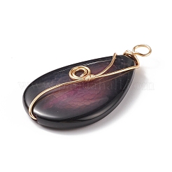Natural Crackle Agate Pendants&nbsp;PALLOY-JF01867-02