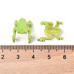 合金クリップ式イヤリング  エナメル  カエル  グリーン  15x12.5x17mm&nbsp;LS-EJEW-R011-04P