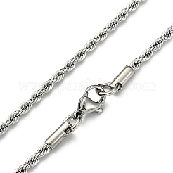 Tarnish Resistant 304 Stainless Steel Necklaces Unisex Rope Chain Necklaces&nbsp;NJEW-507L-10