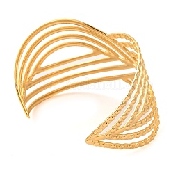 304 Stainless Steel Open Cuff Bangles for Women&nbsp;LS-BJEW-G711-01G-G