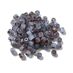手作りのランプワークシリンダーシードビーズ  コラム  パープル  4~4.5x4~4.5mm  穴：1.5mm  83個/ 10g&nbsp;GLAA-D305-01D