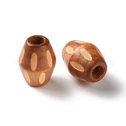 シマの木彫りのヨーロッパ風ビーズ  菱形  大穴ビーズ  ミックスカラー  17x12.5mm  穴：4.5mm&nbsp;WD-CBACBB7-01