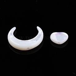ナチュラルホワイトシェルビーズセット  ハートと月  月：15x13x3mm  星：7.5x8x3mm  穴：0.8mm&nbsp;SSHEL-N032-52B-02