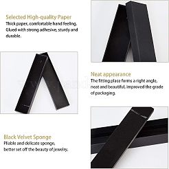 紙ボール紙のアクセサリー箱  ネックレスボックス  長方形  ブラック  21x4.5x3.1cm&nbsp;LS-CBOX-NB0001-11