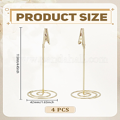 鉄製名刺ディスプレイクランプ4個  ワニ口クリップ付き  ライトゴールド  42x113mm&nbsp;AJEW-LP0010-34