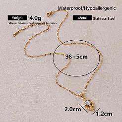 Vintage 304 Stainless Steel Glass Feather Pendant Necklaces for Women Men&nbsp;BU5230