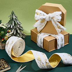 Gold Stamping Single Face Polyester Ribbon&nbsp;OCOR-WH0109-052A
