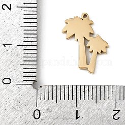 304ステンレスペンダント  エナメル  ゴールドカラー  ツリー  16x12.5x1.5mm  穴：0.8mm&nbsp;STAS-Z143-08G-02