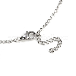 Halloween 304 Stainless Steel Curb Chain Dyed Synthetic Turquoise Skull Cross Tassel Necklaces Sets&nbsp;NJEW-JN05370