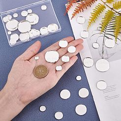 54Pcs 9 Style 304 Stainless Steel Plain Edge Bezel Cups&nbsp;STAS-UN0024-87S