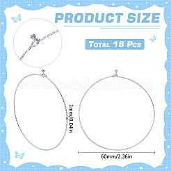 18pcs Textured Simple Thin Stainless Steel Bangles Set&nbsp;BJEW-SC0001-19