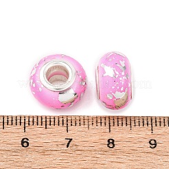 Opaque Resin Rondelle European Beads&nbsp;RESI-Z046-03B
