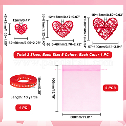 20Pcs 15 Styles Heart Rattan Balls&nbsp;AJEW-GA0005-56