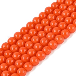 オペークソリッドカラーガラスビーズ連売り  ラウンド  ミックスカラー  6~6.5mm  穴：1.4mm  約67~70個/連  14.76インチ〜15.16インチ（37.5~38.5cm）&nbsp;GLAA-T032-P6mm-M