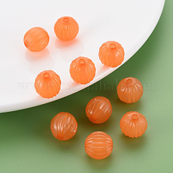 模造ゼリーアクリルビーズ  段ボールビーズ  ラウンド  チョコレート  14x13mm  穴：2.5mm  約356個/500g&nbsp;MACR-S373-11-E05