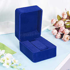 ベルベットのシングルウォッチパッケージボックス  長方形  ミッドナイトブルー  10x8x6.5cm&nbsp;CON-TADJ0001-02A