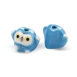 Cute Hand Painted Mini Owl Porcelain Beads&nbsp;PORC-F014-01E