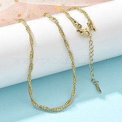 304 Stainless Steel 2 strand Necklaces for Women&nbsp;NJEW-C061-01G