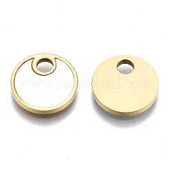 316サージカルステンレススチールチャーム  シェルと  フラットラウンド  14KGP本金メッキ  12x1.5mm  穴：2.5mm&nbsp;STAS-S116-320G