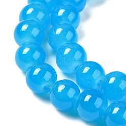 Baking Paint Imitation Jade Glass Round Bead Strands&nbsp;DGLA-Q021-8mm-13