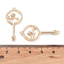 ラックメッキ合金樹脂模造シェルコネクタチャーム  花のリンクが付いたファン  ライトゴールド  34.5x15x3mm  穴：1.2mm&nbsp;FIND-E043-07KCG