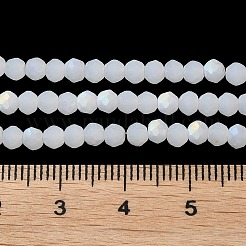 ジェイド風ガラスビーズ連売り  半分ABカラーメッキ  多面カット  艶消し  ロンデル  ホワイト  3.5~3.8x3mm  穴：1mm  約105~110個/連  29~31cm&nbsp;LS-EGLA-A034-J3mm-MB05