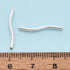スターリングシルバーの波型チューブビーズ925個  銀  20.5x1.5mm  穴：0.9mm&nbsp;STER-N016-123S