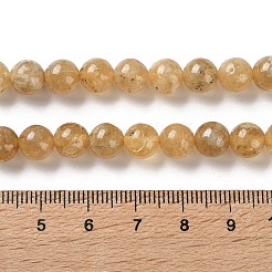 天然黄色ガーネットビーズ連売り  ラウンド  7mm  穴：1.2mm  約54個/連  15.75''（40センチメートル）&nbsp;G-Z129-C01-7mm-01