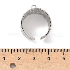 Hammered 304 Stainless Steel Loop Ring Base&nbsp;STAS-G375-01P