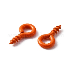 焼き付けワニス 100個 鉄ネジ アイピン ペグベイル  片穴パーツ用  ダークオレンジ  8x4x1mm  穴：1.8mm  ピン：1.2mm&nbsp;FIND-WH0036-29J