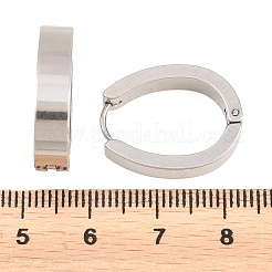 201 ステンレススチールフープピアス  オーバル  304ステンレスピン付き  ステンレス鋼色  21x16.5x5mm&nbsp;EJEW-T056-03P-04