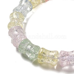 Transparent Crackle Glass Beads Strands&nbsp;GLAA-D025-01E