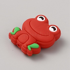 Frog Food Grade Eco-Friendly Silicone Focal Beads&nbsp;SIL-WH0006-29A
