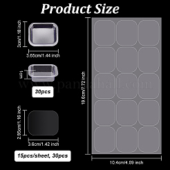 透明ブリスター包装内トレイ30個  ボックスコンテナパッケージ  DIY流砂麻雀用  長方形  プラスチックフィルム30枚付き。  透明  3~10.4x3.65~19.6x0.032~1cm&nbsp;CON-OC0001-52