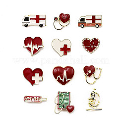 12Pcs 12 Styles Medical Enamel Pins&nbsp;JEWB-A033-04G