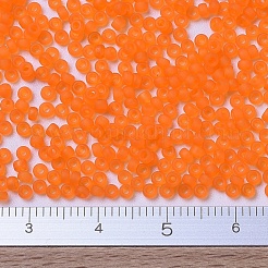 MIYUKIラウンドロカイユビーズ  日本製シードビーズ  11/0  （rr138f）マット透明オレンジ  11/0  2x1.3mm  穴：0.8mm  約1111個/10g&nbsp;X-SEED-G007-RR0138F