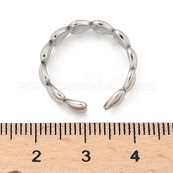 変色しない304ステンレススチール製ハートラップオープンカフリング（女性用）  ステンレス鋼色  usサイズ6 1/2(16.9mm)&nbsp;RJEW-C045-18P