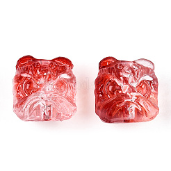 アクリルビーズ  ライオンの頭  ミックスカラー  13.5x13x12.5mm  穴：2mm&nbsp;T028-01
