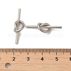 変色しない304ステンレススチールペンダント  ラブノットフィッティングチャーム  ステンレス鋼色  23x8x5mm&nbsp;STAS-P336-08C-P