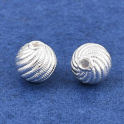 真鍮ビーズ  コルゲートラウンド  銀  5.5mm  穴：0.8mm&nbsp;KK-Z162-15S