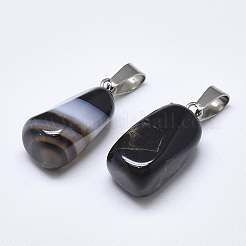 Natural Banded Agate/Striped Agate Pendants&nbsp;G-T122-20G