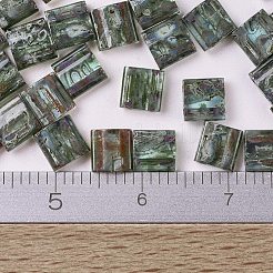 MIYUKIティラビーズ  日本製シードビーズ  2穴  （TL4506)透明な海の泡ピカソ  5x5x1.9mm  穴：0.8mm  約590個/50g&nbsp;SEED-X0054-TL4506